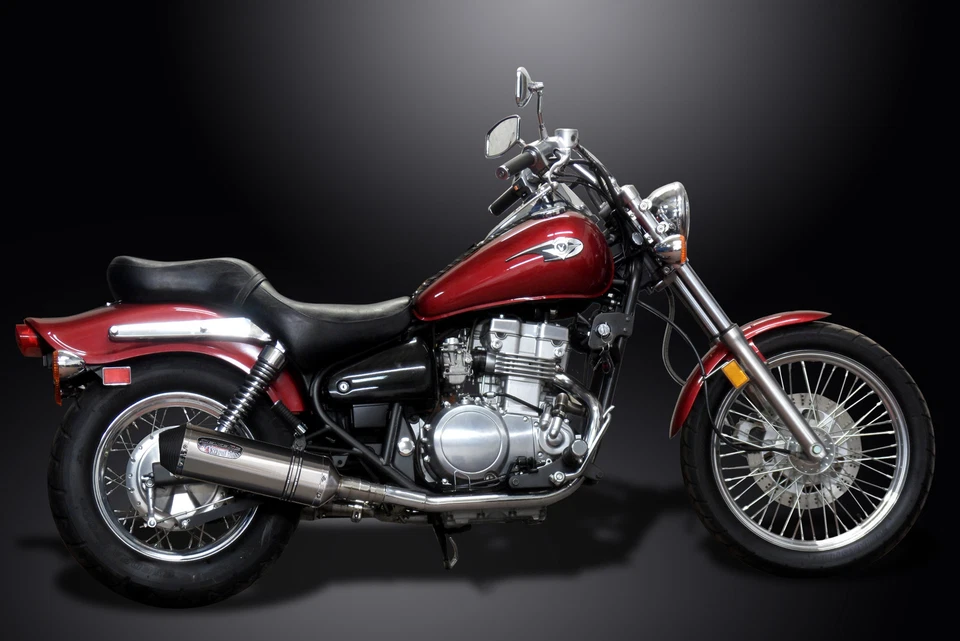 Kit silenciador de escape de acero inoxidable X-Oval de 13,5" Kawasaki EN500C 500 Vulcan 1996-2009 Foto 4 de 4