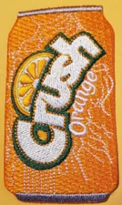 Orange Crush can Embroidered Patch approx 1.75x3.5"