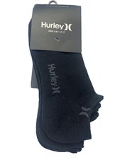 New Nike Dri-Fit Hurley 3 Pack Black One And Only Low Cut Socks Mens 6-8