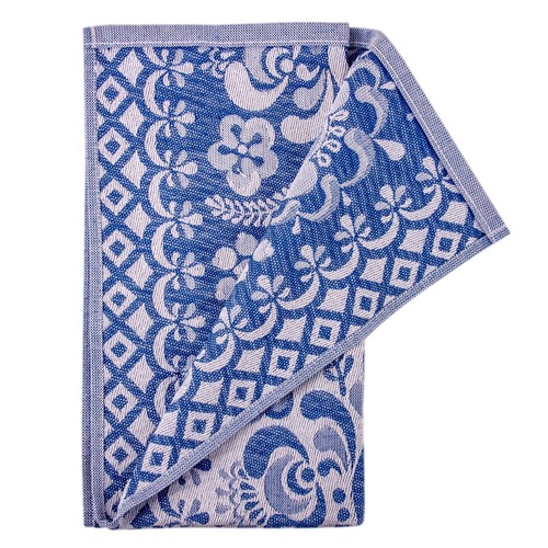 2pc Jacquard Kitchen Towel Set Absorbent Dishcloth Cotton Hand Towel 12x24" Blue - Picture 5 of 6