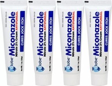 4 Pack Miconazole Nitrate 2 Antifungal Cream, Cures Most Athletes Foot, Jock I