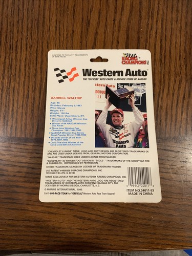 Racing Champions 1993 Collectors Edition Western Auto #17 Darrell Waltrip!!!!!! - 第 6/6 張圖片