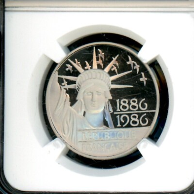 1986 France 100 Franc PALLADIUM Statue Liberty NGC PF 70