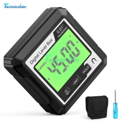 Digital Level Box Gauge Protractor Angle Finder 90° Inclinometer backlit + Bag