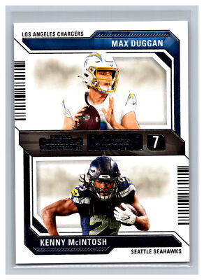 2023 Panini Contenders #25 Max Duggan / Kenny McIntosh Round Numbers Red