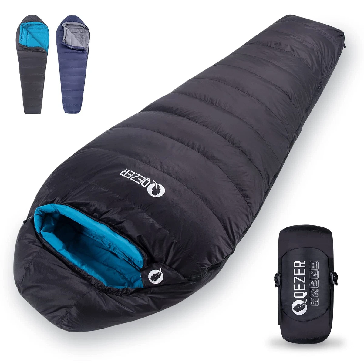 Qezer Sleeping Bag Winter Down Zero Degree Celsius Shruff Camping