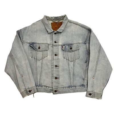 Levi's Denim Trucker Jacke Blau Herren Große Vintage Knopfleiste 70598 4834 
