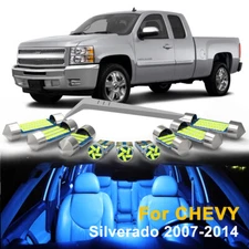 14 x Blue Interior LED Lights Package Kit For 2007-2014 Chevy Silverado 1500