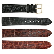 10MM-24MM Leather Watch Strap Crocodile Grain Fine Watch Band