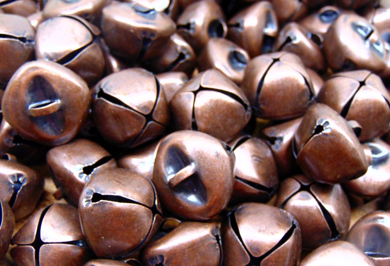 12 Antique COPPER JINGLE BELLS 25mm x 20mm / 1" x 3/4" Metal Craft