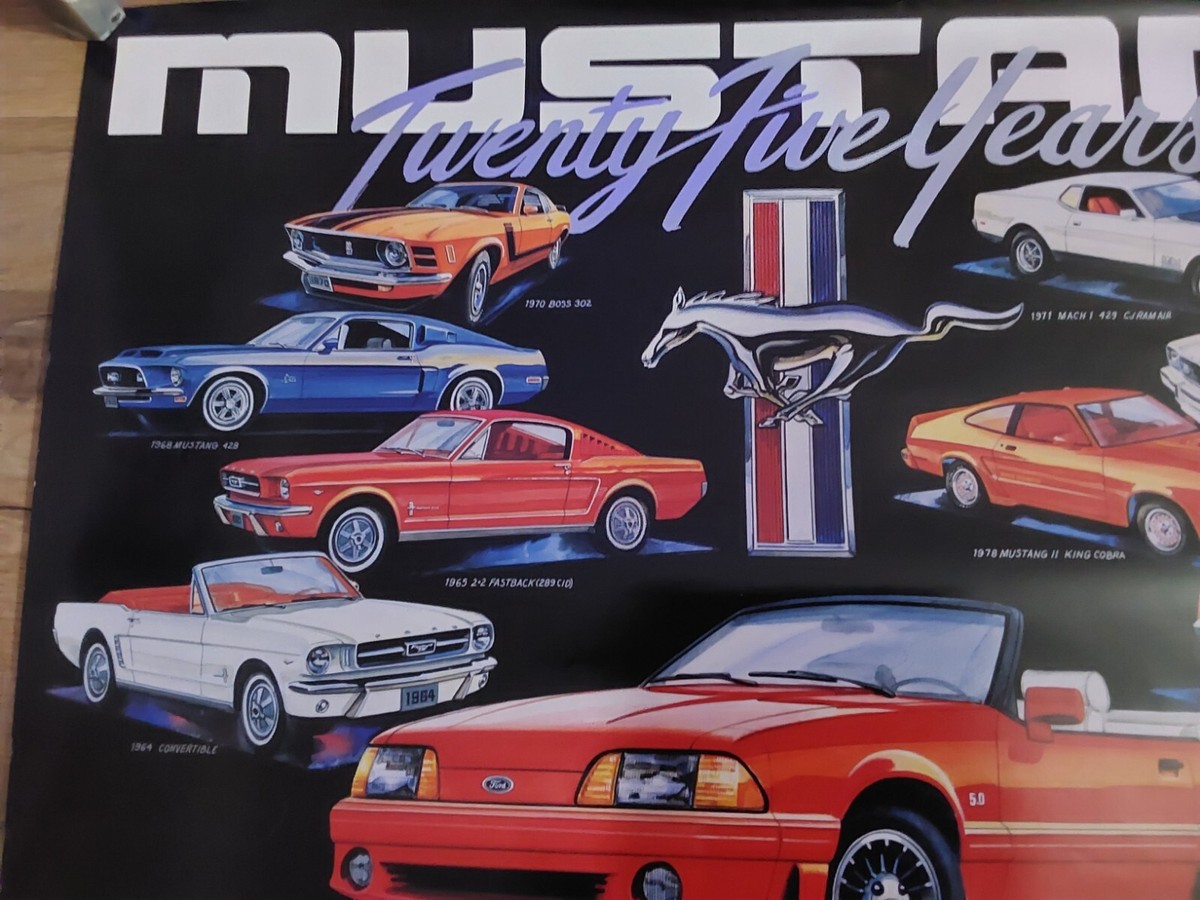 Ford Mustang 25 Years Anniversary 1964-1989 Dealer Only Poster