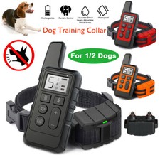 Dog Pet Training Collar Rechargeable Waterproof Electric Shock Anti Bark