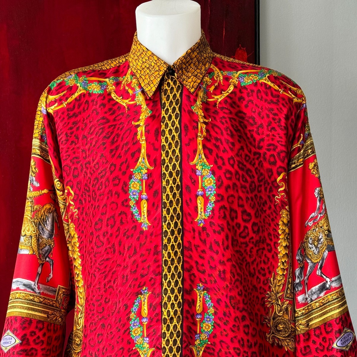GIANNI VERSACE silk shirt Berain Miniature print size IT 48 from F