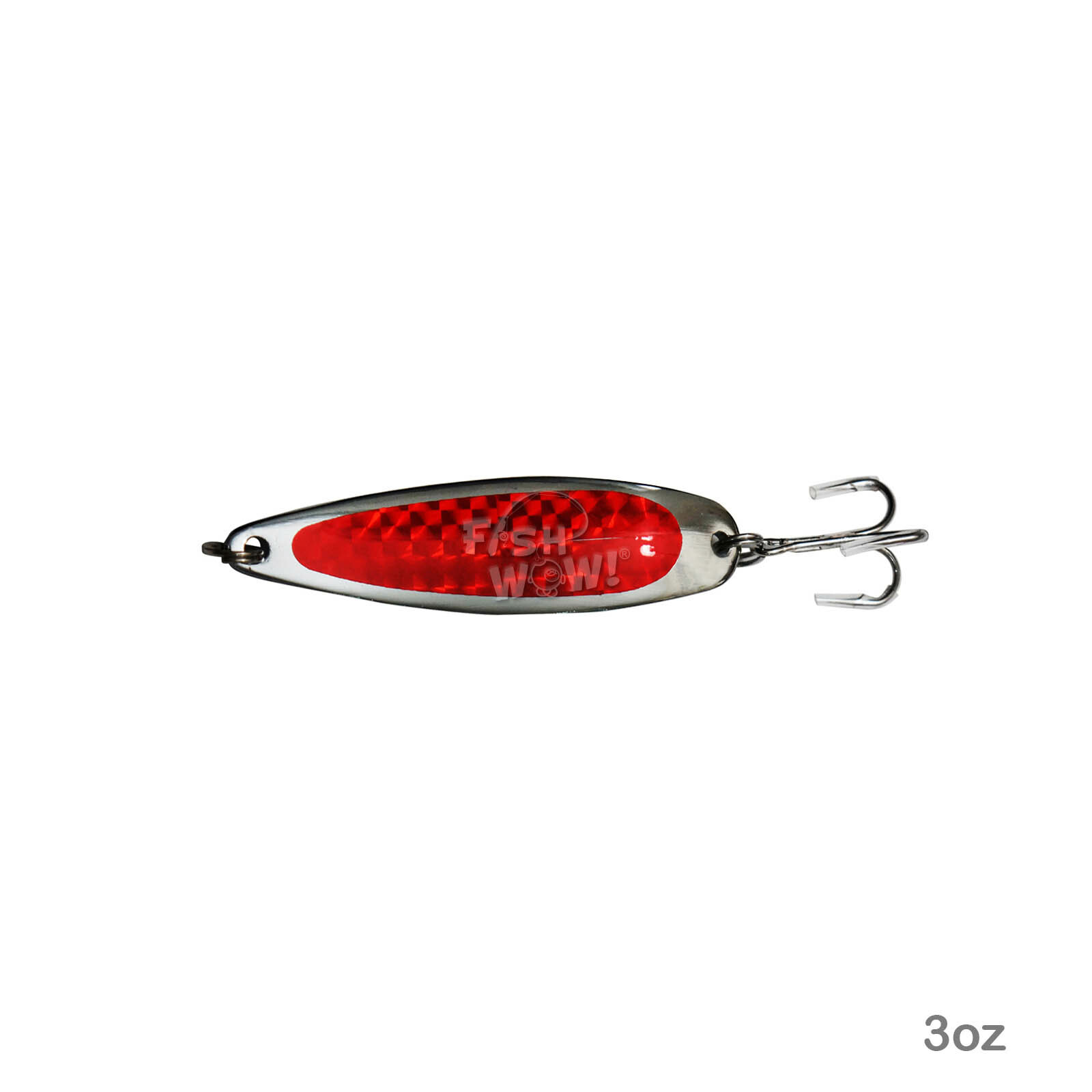10pcs 2oz Fishing Spoons Trolling Flutter Treble Hook Casting Jig Red Laser tape - Image 3