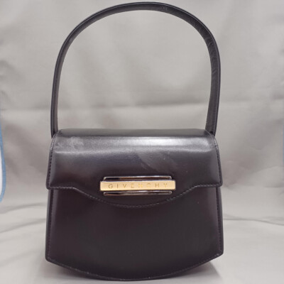 GIVENCHY Handtasche Top Handle Bag Logo Plate Black Party Bag Authentic Damen