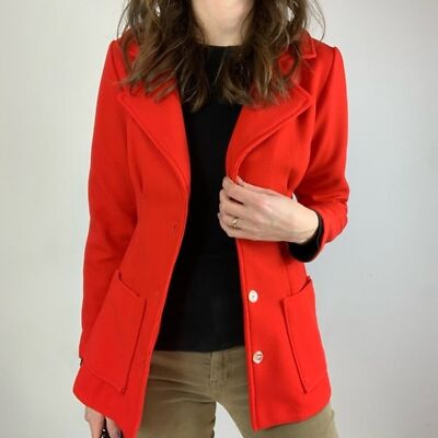 Vintage 70's Red Jacket Chore Coat Blazer Small