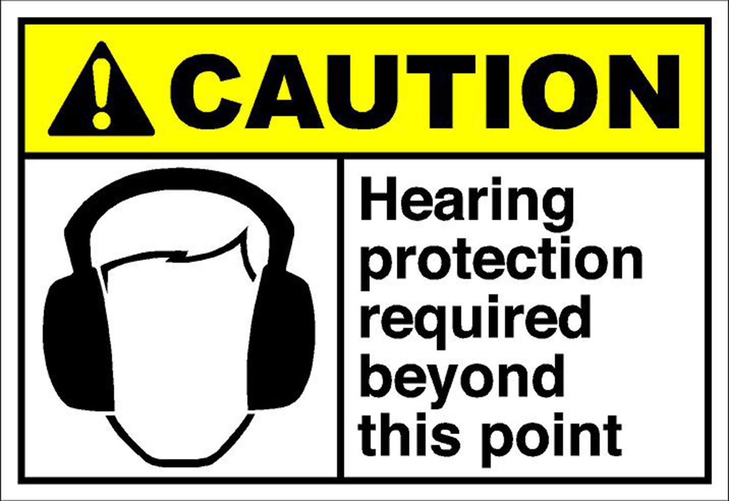 Hearing Protection Required Beyond This Point Caution OSHA / ANSI METAL Sign  | eBay