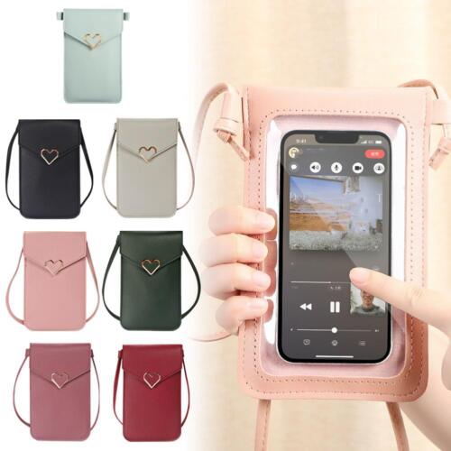 Crossbody Mobile Phone Bag Transparent Touchscreen Mobile Phone Wallet D9T9