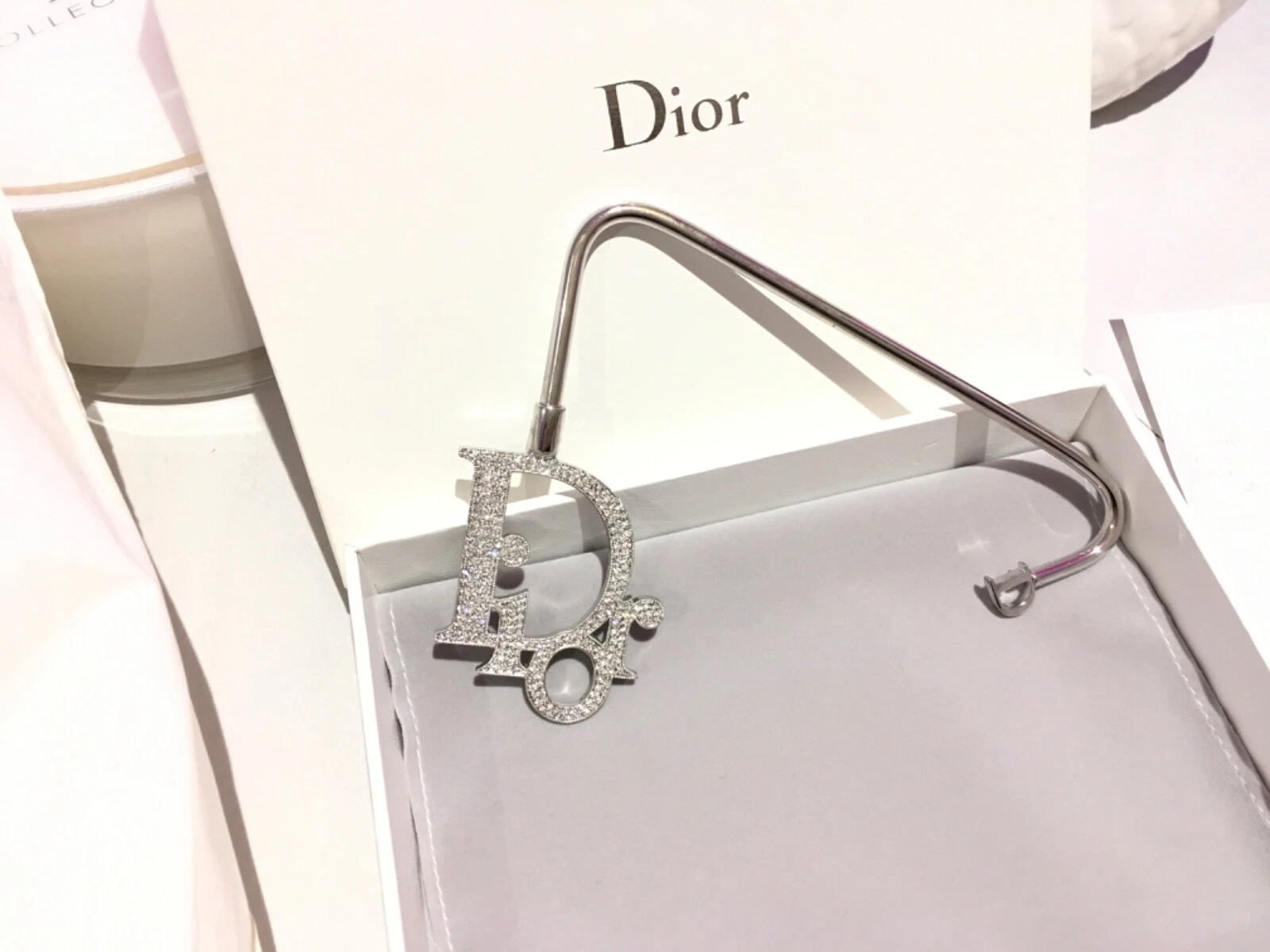 Christian Dior Swarovski sac à main pliable cintre sac à main crochet porte sac