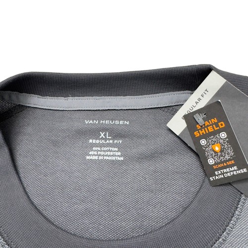 Van Heusen Mens XL Essential Stain Shield Luxore Crew Regular Fit - Picture 12 of 14