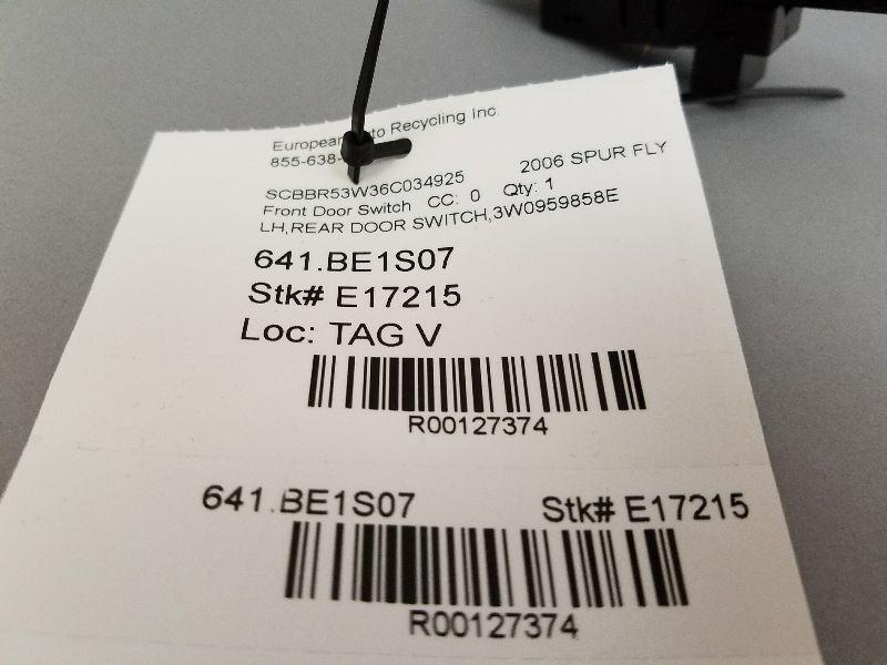 2006-2010 Bentley Continental Lh Left Rear Door Switch 3W0959858E
