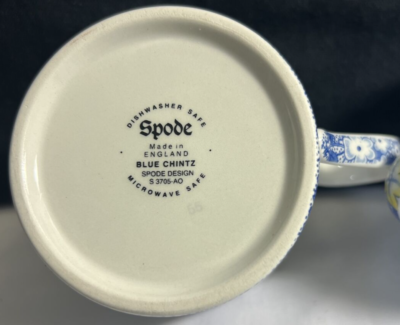 LOT OF TWO SPODE BLUE CHINTZ BOTANICAL CUPS S3705-A0 | eBay