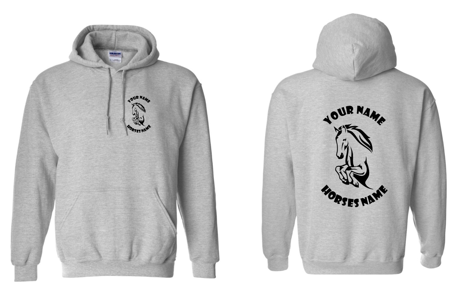 Personalised Horseriding Horse Hoodie, Equestrian Hoodie, Riding Hoody