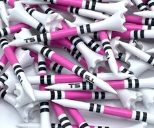 Golf Tees 100 Truestrike 2 3/4 Pink and Black TS Striped Golf Tees