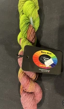 Stepping Out - Maine Made. Hand painted.  Color - Citrus Sorbet. Wool Crepe Yarn