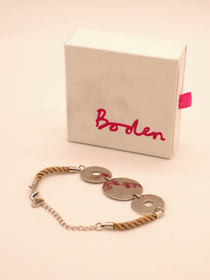 NEW in box Boden Pretty Disc Bracelet Silver Boho Style