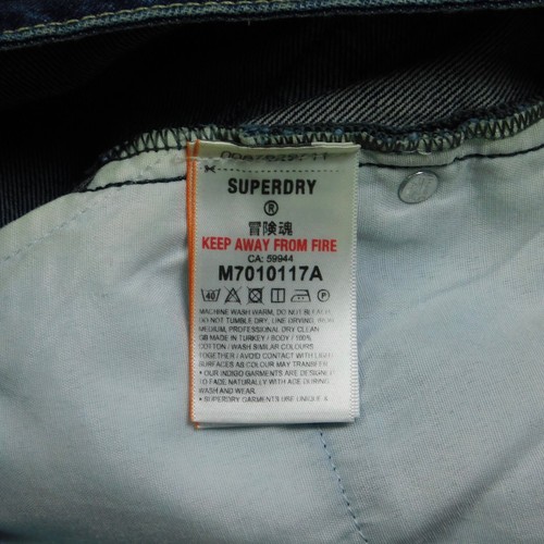 ~SS~ Size 36/32 SUPERDRY Jeans, 100% Cotton - Blue - Picture 13 of 14
