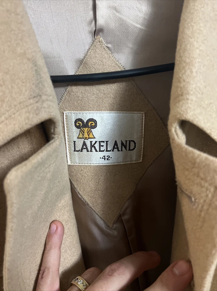 Abrigo vintage años 60 70 LAKELAND lana marrón guisante para hombre talla 42 Foto 3 de 4