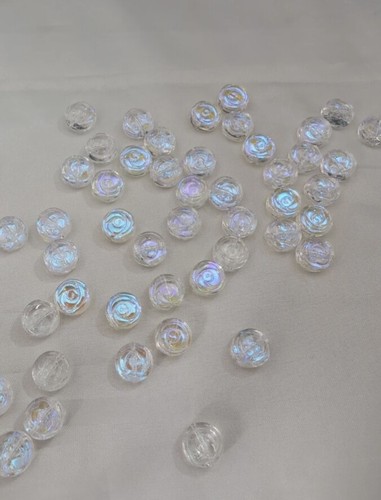 10 Glass Rose Beads, 10mm x 4mm, Or 15 x 6mm, Choose Your Colour, Pack Of 10 - Picture 12 of 15