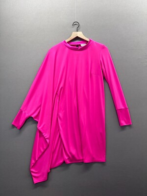 35 inch long dress Xscape Petite Crew Neck Long Sleeve Dress - Black main image 1