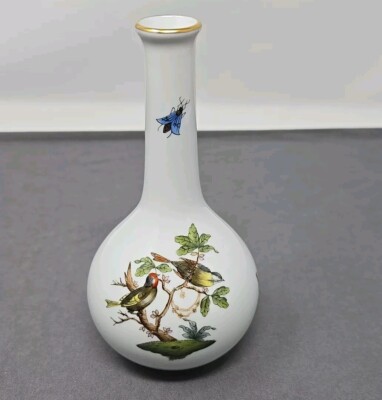 Herend Hungary Rothschild Porcelain 6'' Bud Vase, 6470 / RO Hand-Painted