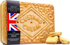 Custard Cream Biscuits Gift Set - Novelty Biscuit Tin, British Gifts, 450g
