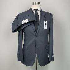 Dkny Mens Modern fit 2-Pc Suit Jacket 38R Mismatched Pants 42R/35Wx32L Charcoal