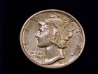 1938-S Mercury Dime, Very Fine to Extra Fine Grade