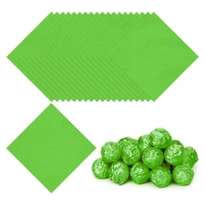 200 Pcs 4x4 Inch Foil Candy Wrappers Chocolate Wrapping Paper Green