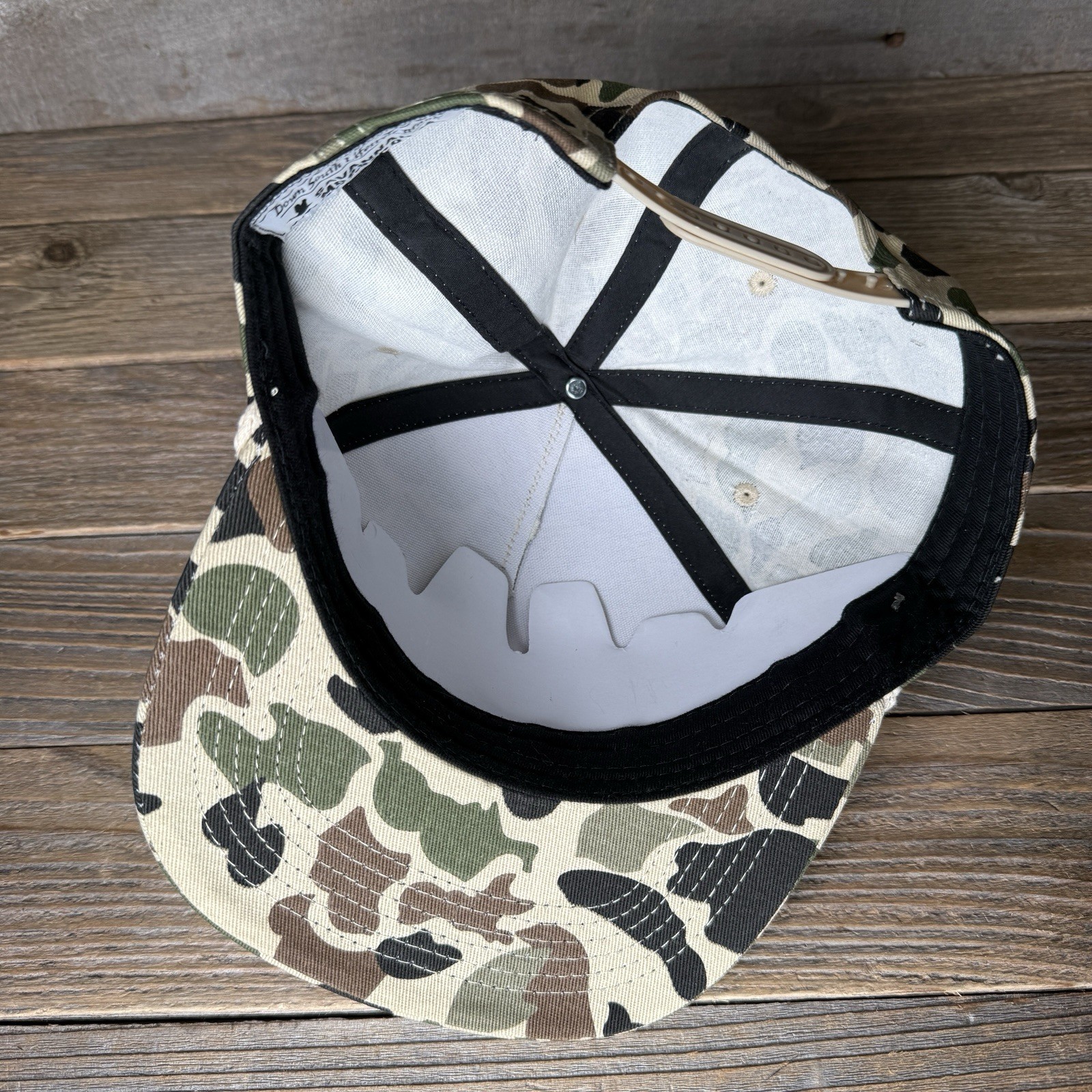Ohio State Buckeyes Retro Duck Camo Leather Patch Snapback Hat