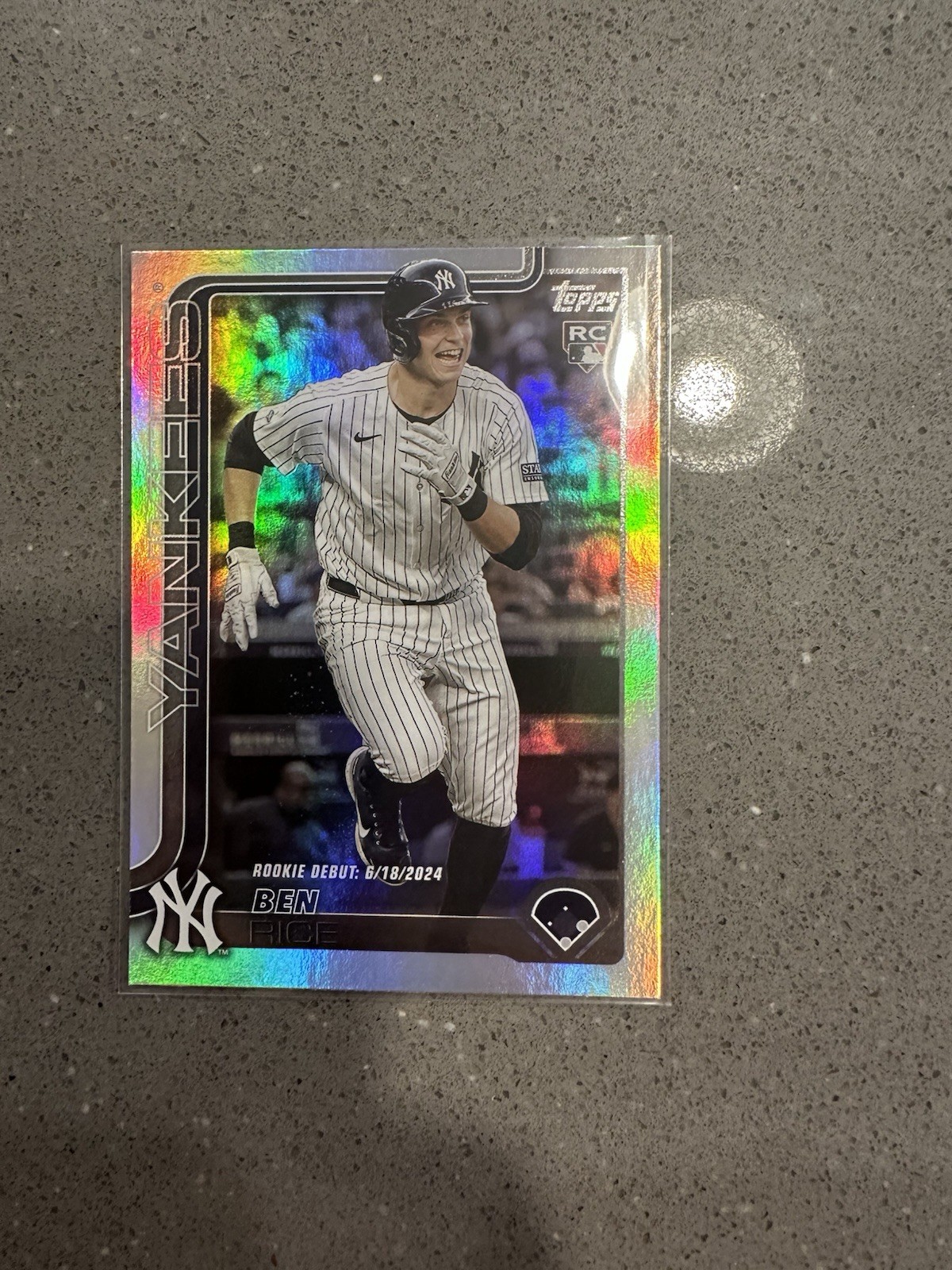 2025 Topps Update Ben Rice RC #US25 Rookie Debut Rainbow Foil Parallel
