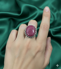 Ruby Gemstone Band Ring Size 925 Sterling Silver