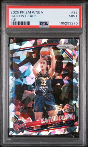 2025 PANINI PRIZM WNBA ICE #22 CAITLIN CLARK PSA 9