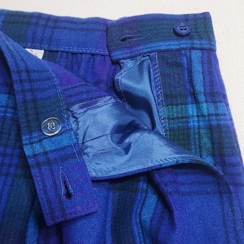 Vtg Pendleton Jacket Skirt Set Sz 12 Wool Plaid Jewel Tones Royal Blue Purple - Picture 22 of 24