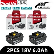 2 x Makita BL1860B-2 18V LXT Lithium-Ion 6.0 Ah Battery - New - USA SHIP