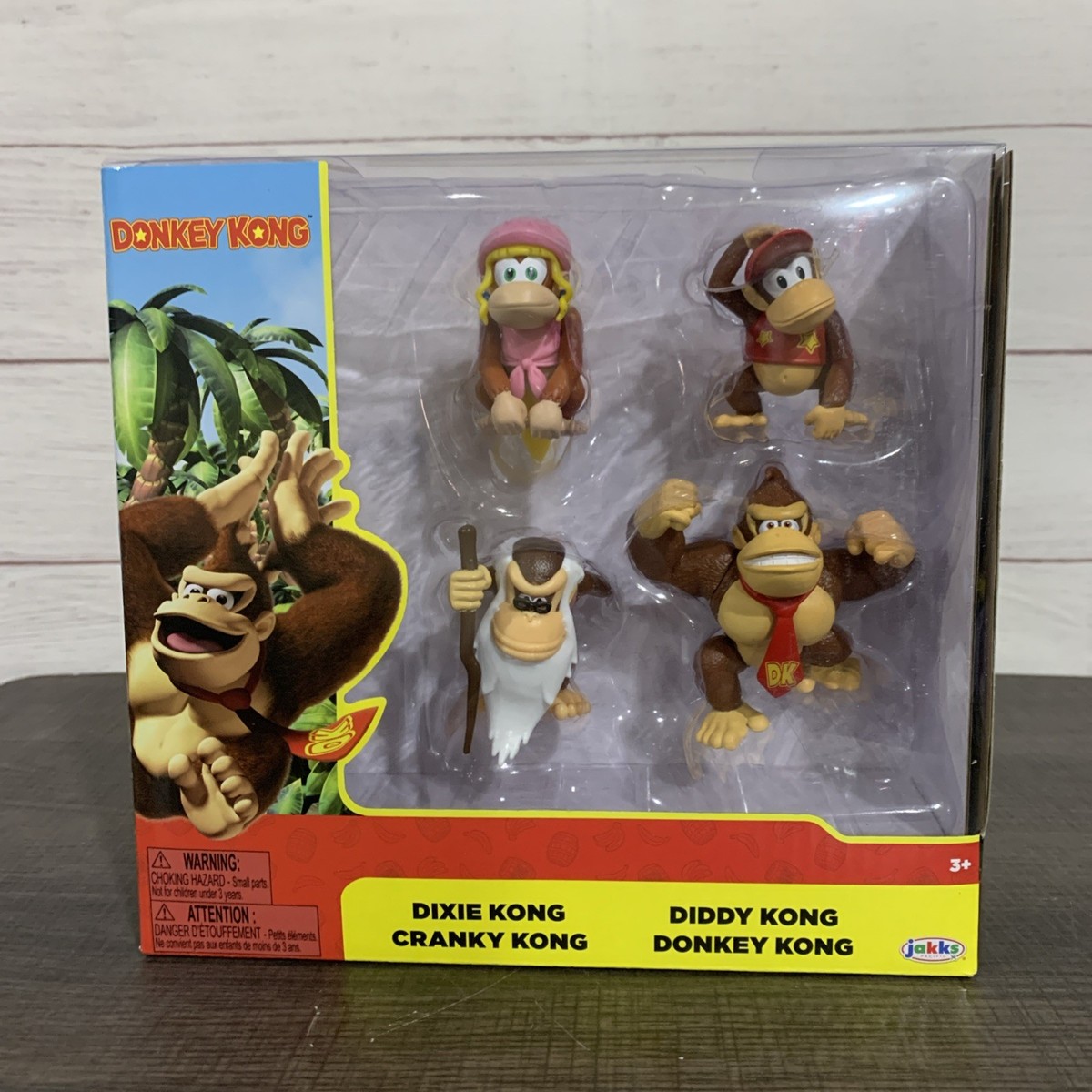Donkey Kong 2.5” Figure 4-Pack Toy Set Diddy, Cranky, Dixie, and