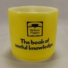 VTG Federal Glass Yellow Pages Coffee Mug Cup Book of Useful Knowledge Telephone