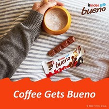 Kinder Bueno Milk Chocolate and Hazelnut Cream, 2 Individually Wrapped Chocol...