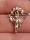 Vintage Sterling 925 Angel With Cz Halo Charm Ring