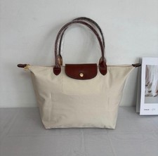 Longchamp Le Pliage tote Bag Nylon Handbag Large Paper White